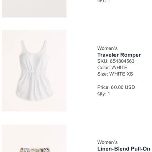 Abercrombie Traveler Romper - Size XS